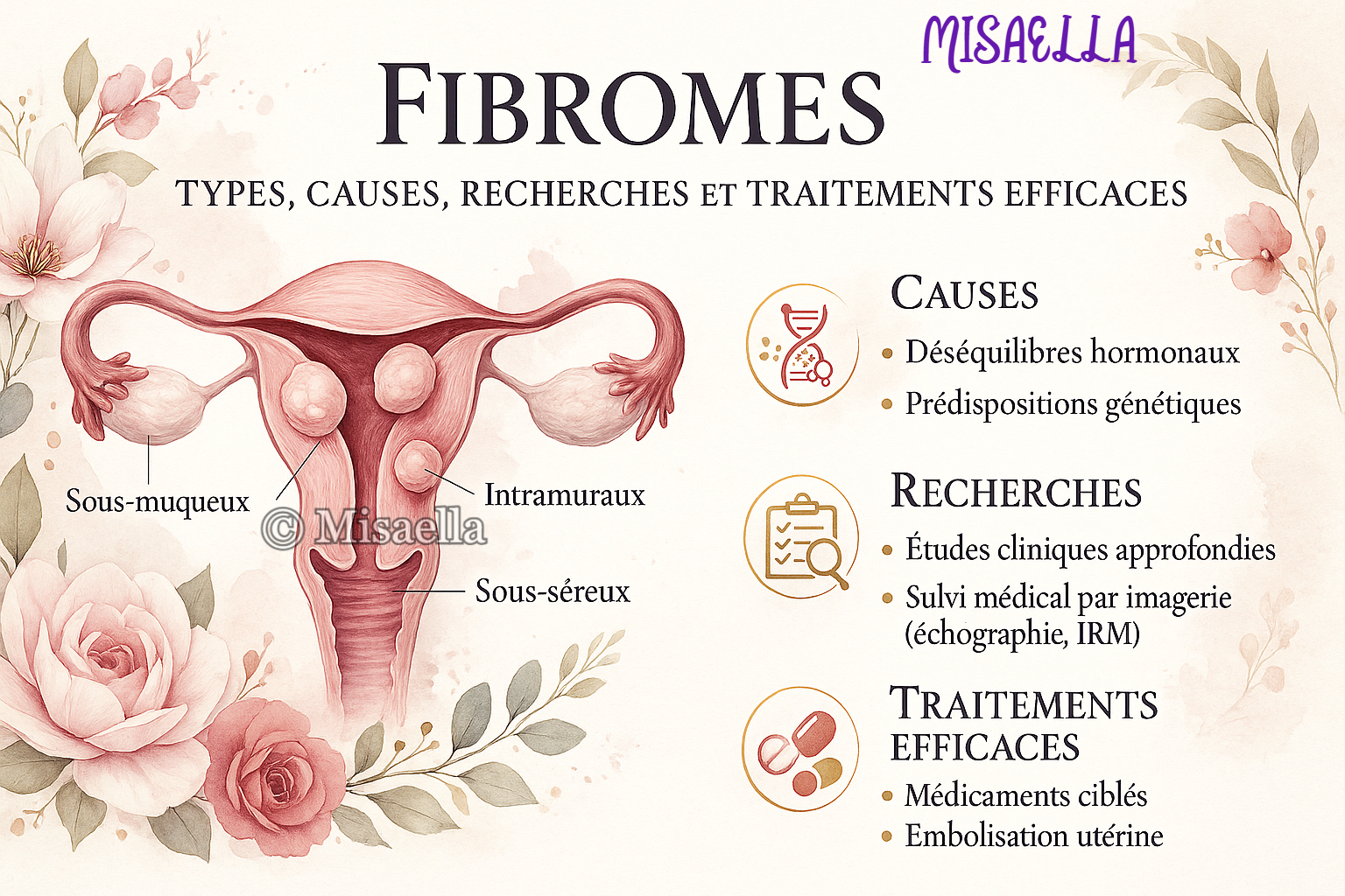 Fibromes : types, causes, études et traitements éfficaces👩🏻‍⚕️🌸
