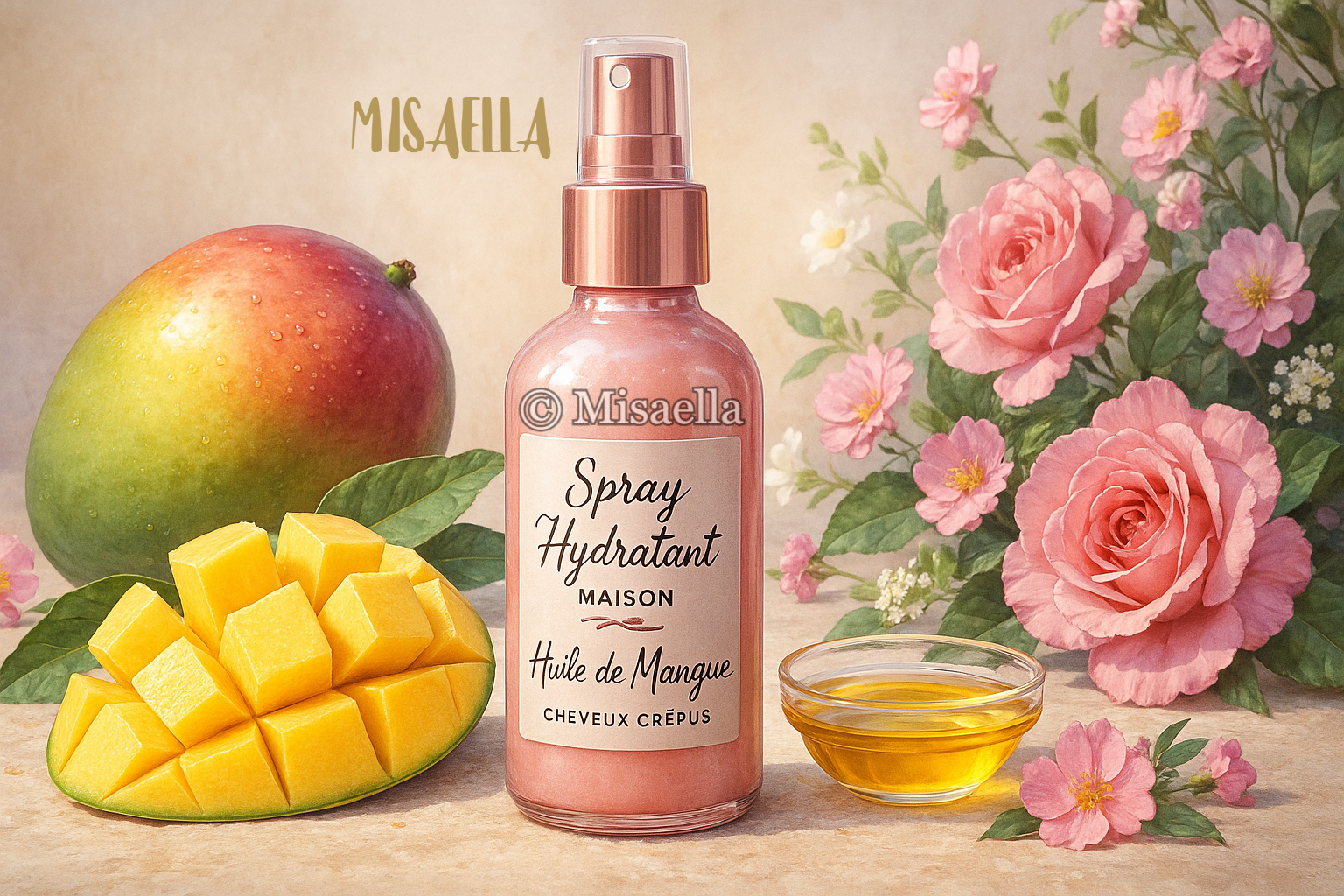 DIY : Spray a l’huile de mangue maison : nutrition & brillance cheveux crépus 👩🏽‍🦱🥭💦