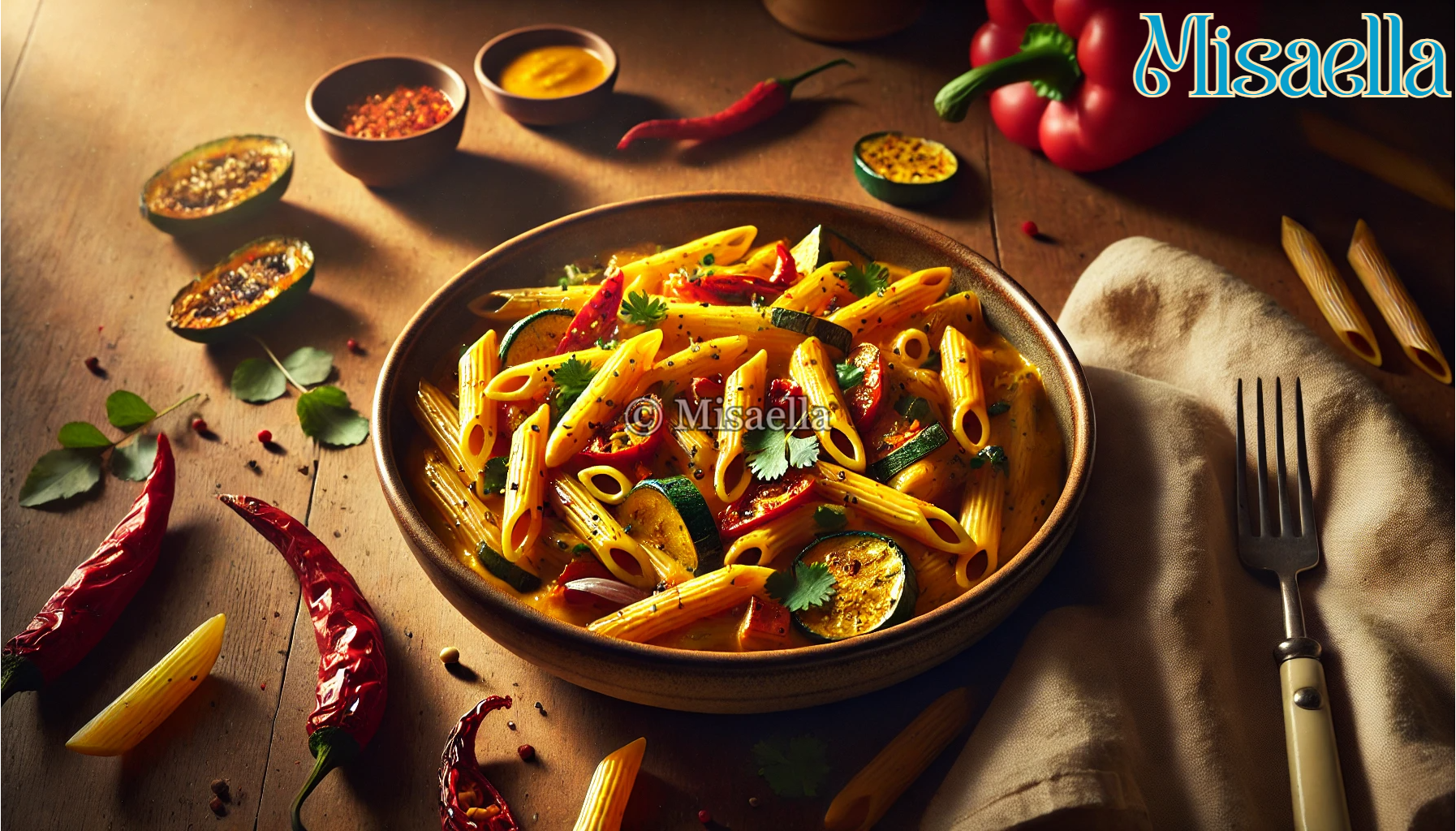 🍝 Penne crémeuses au curry rouge, coco & légumes rôtis 🌶️🥥🥕