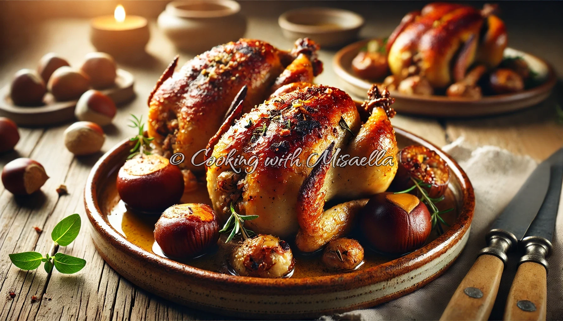 Recette des cailles farcies aux châtaignes