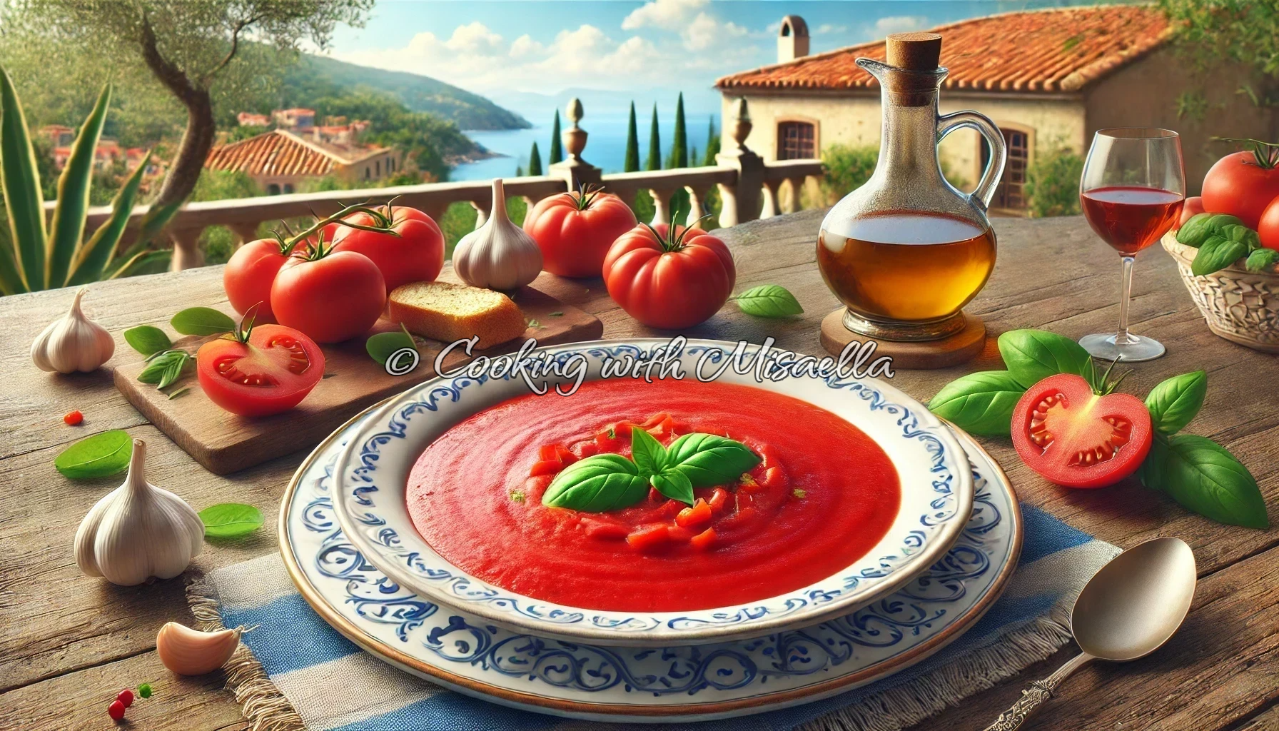 Recette du Gaspacho de tomates et basilic