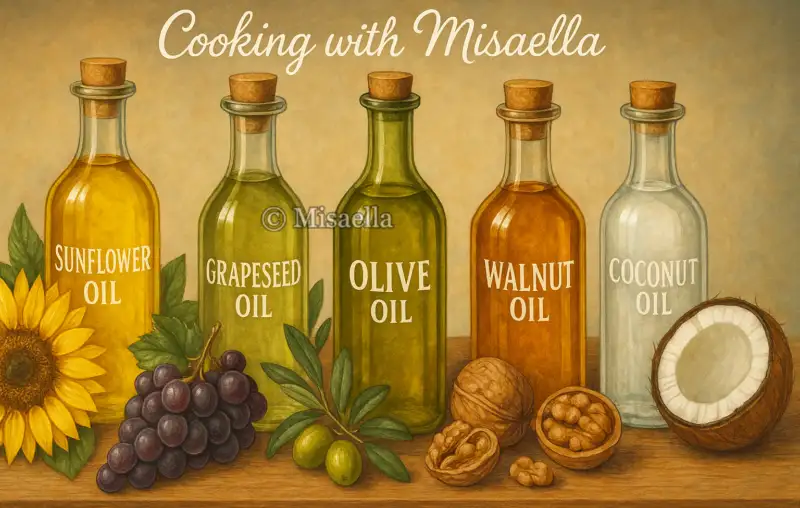 🌿 Les meilleures huiles à utiliser en cuisine : saveurs, bienfaits & secrets 🥥🍇