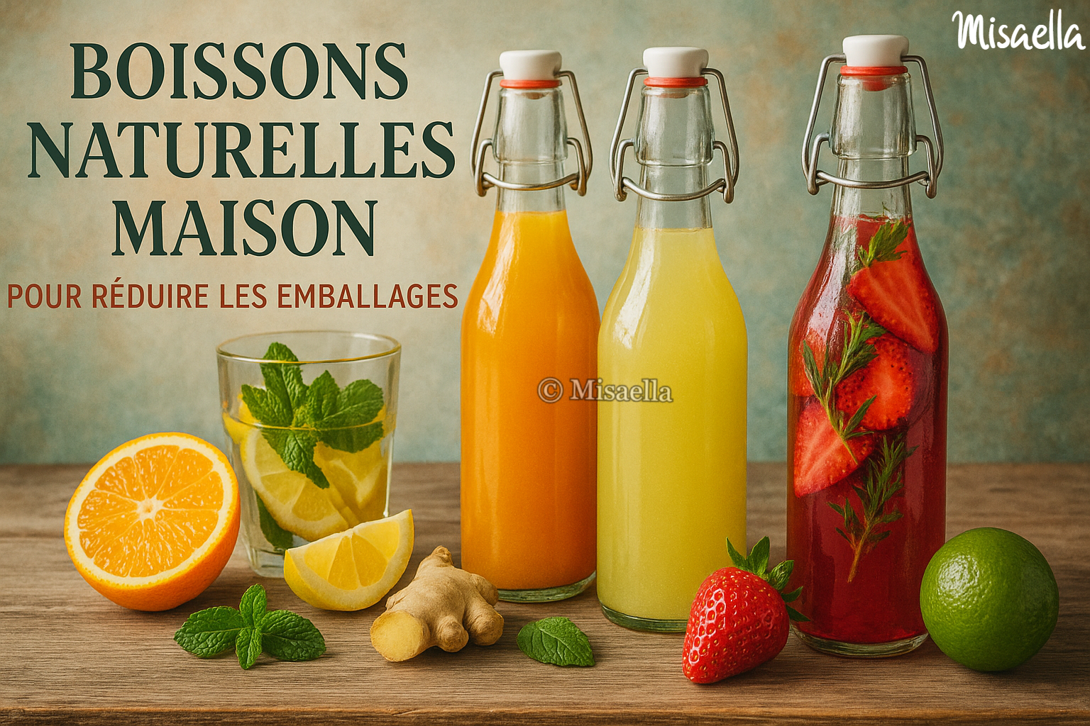 Boissons naturelles maison pour réduire les emballages🍶