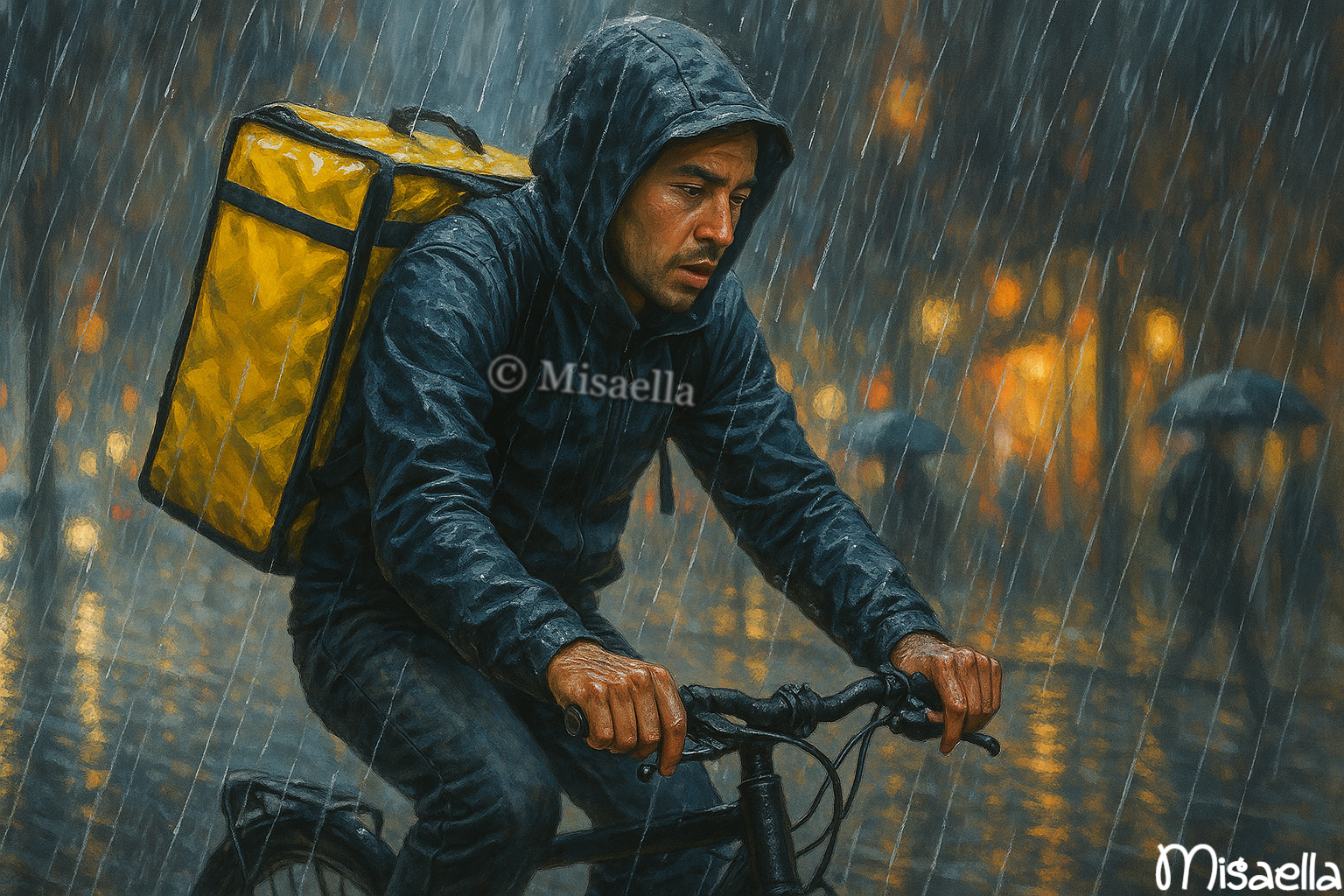 🛵 Les livreurs sous pluie battante, payés à la course