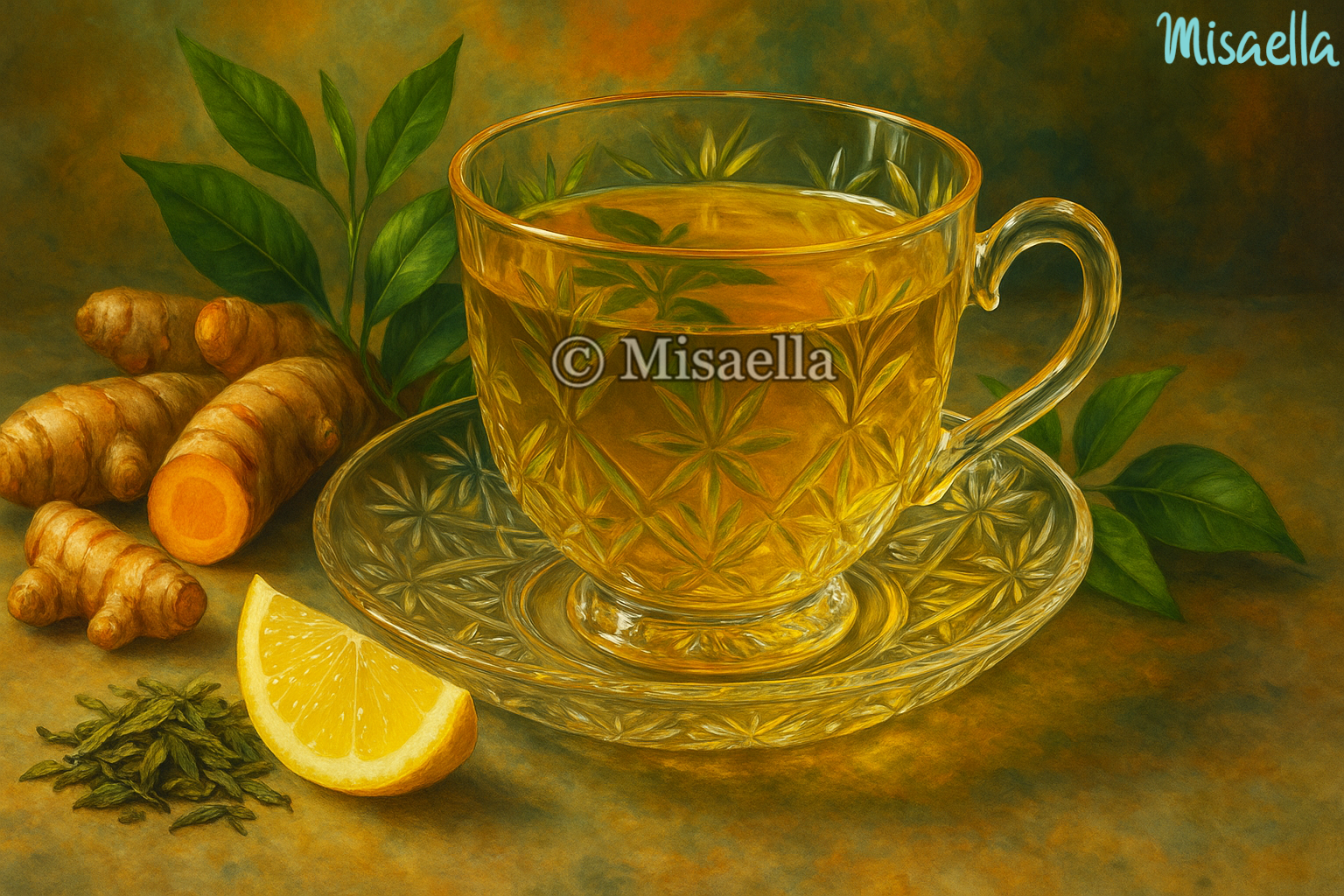 🍵🌕 Thé Vert au Curcuma : l’énergie dorée qui réveille corps et esprit